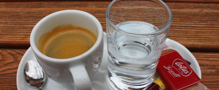 espresso served with water